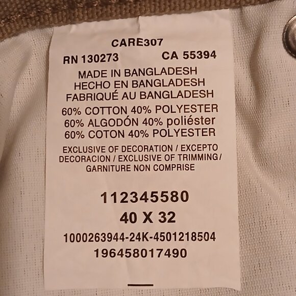 NWT Wrangler Workwear Utility Pockets Tan 40X32 (0344P2) - Picture 9 of 10